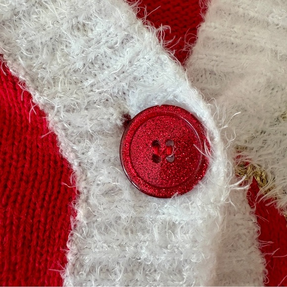 Holiday Time Christmas Gnome Argyle Festive Cardigan Sweater Womens size Large - Picture 8 of 16